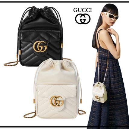 新作 グッチ GGマーモント ミニ バッグ バケット